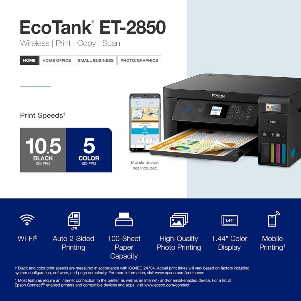 Epson EcoTank ET-2850 Printer Features