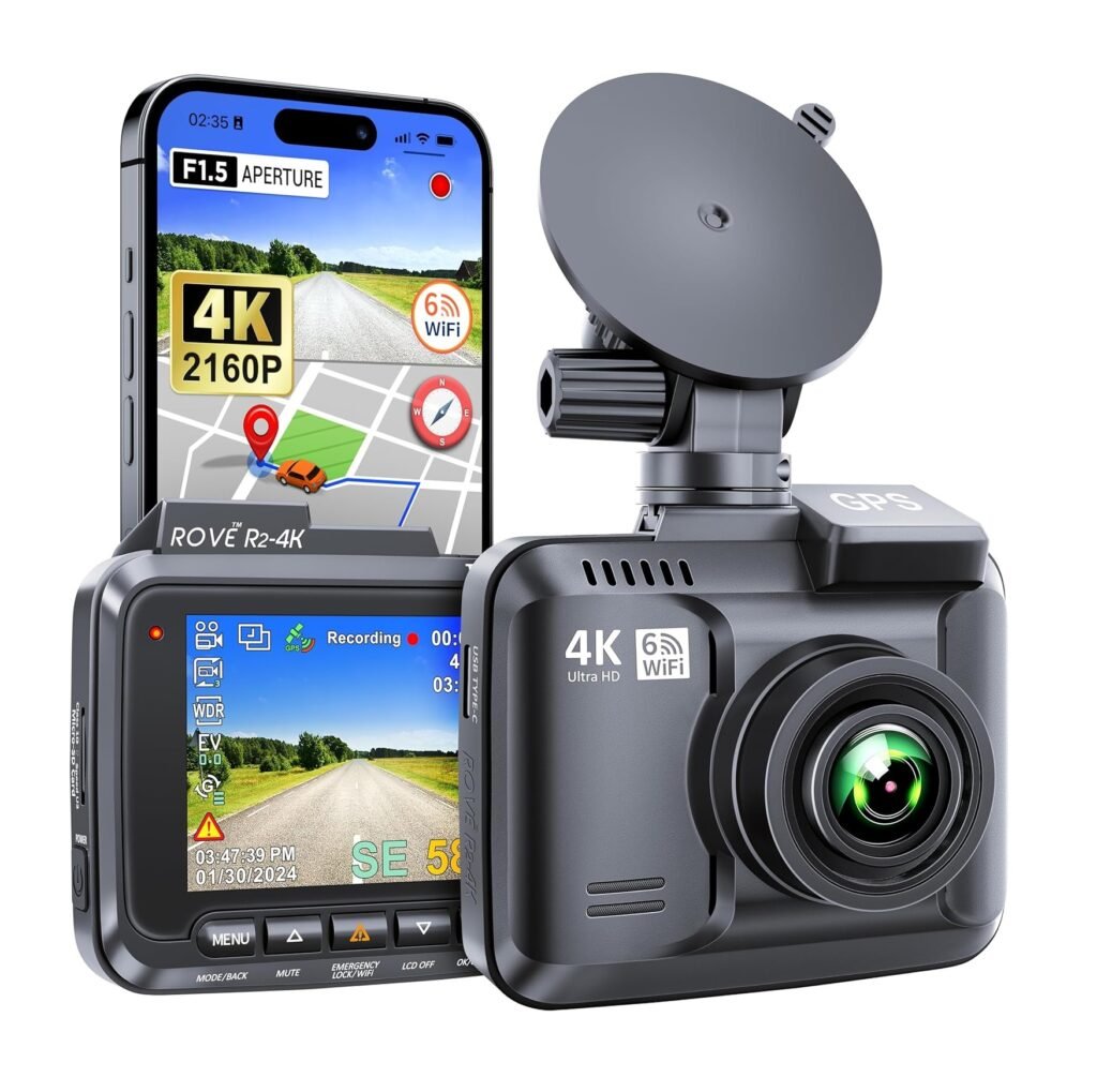 ROVE R2-4K Dash Cam Built-in WiFi and GPS Best 4K Dash Cams 2024