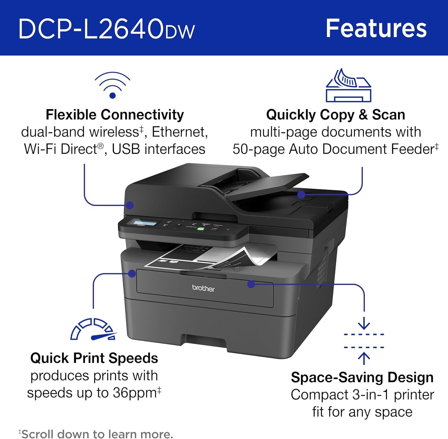 Brother DCP-L2640DW Printer Features
