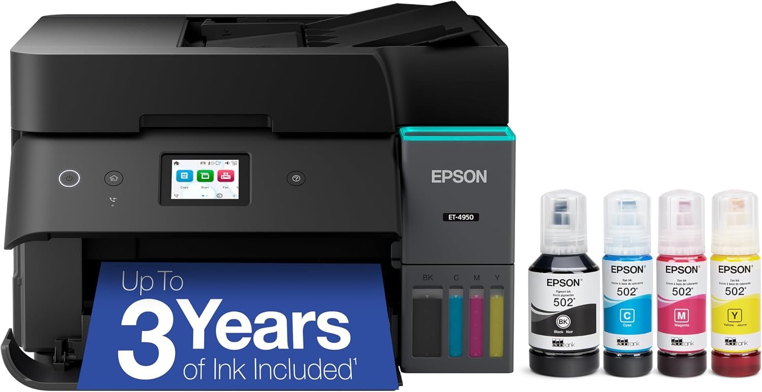 Epson EcoTank ET-4950 Wireless Color All-in-One Supertank Printer
